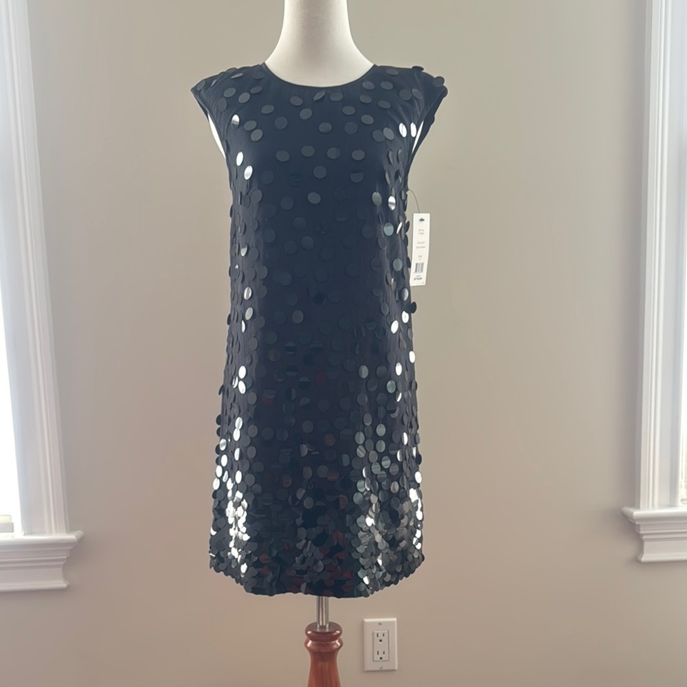French Connection Blue Sequin Sheath Mini Dress